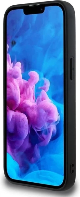 Панель Guess Grained Hot Stamp Peony Pattern Triangle Logo with MagSafe для Apple iPhone 16e Black (GUHMPSE4PGBTMK) - зображення 5