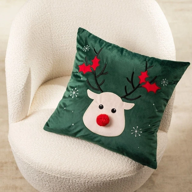 Наволочка Homla Reindeer святкова 45 x 45 см (5904183866253) - зображення 4