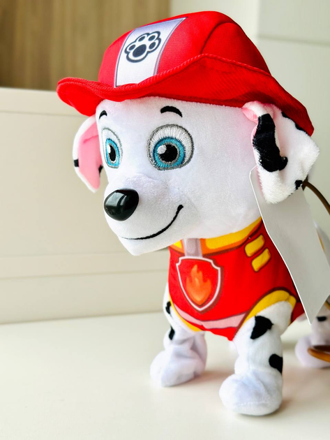 Мягкая интерактивная игрушка Paw Patrol Маршал на поводке Щенячий Патруль ходит, поет, машет хвостиком - изображение 2