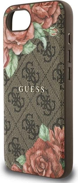 Панель Guess 4G Flowers Print with MagSafe для Apple iPhone 16e Brown (GUHMPSE4P4ROPEMCW) - зображення 6