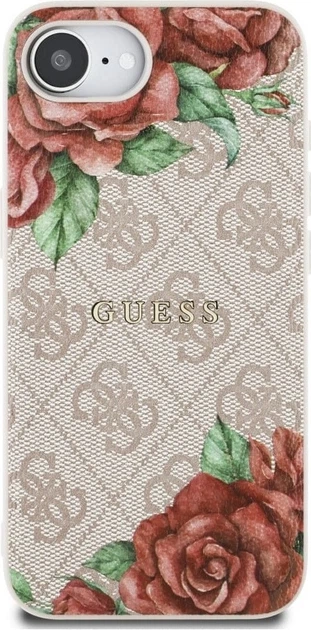 Панель Guess 4G Flowers Print with MagSafe для Apple iPhone 16e Pink (GUHMPSE4P4ROPEMCP) - зображення 2