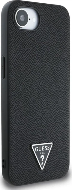 Панель Guess Grained Triangle with MagSafe для Apple iPhone 16e Black (GUHMPSE4PGTSPSK) - зображення 3