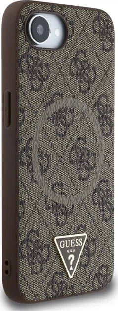 Панель Guess 4G Ring Triangle Logo with MagSafe для Apple iPhone 16e Brown (GUHMPSE4P4TDPW) - зображення 3