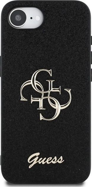 Панель Guess Glitter Script Big 4G для Apple iPhone 16e Black (GUHCPSE4HG4SGK) - зображення 2