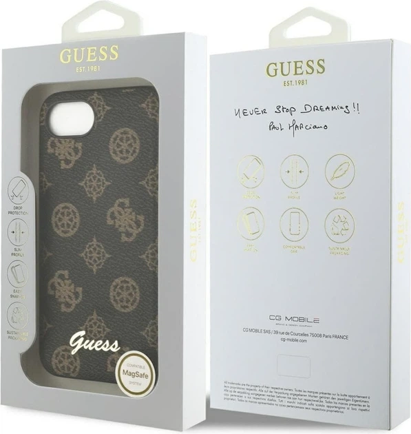 Панель Guess Peony Script with MagSafe для Apple iPhone 16e Black (GUHMPSE4PGPYSK) - зображення 8