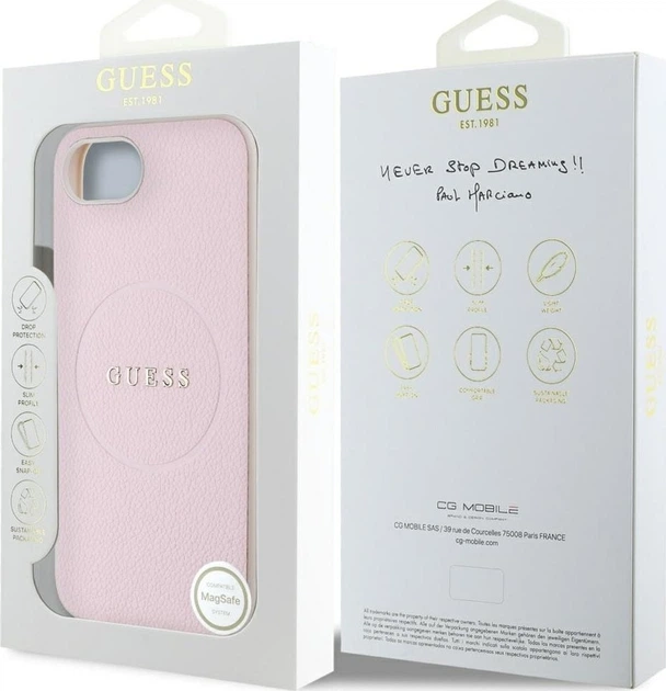Панель Guess Grained Gold Ring with MagSafe для Apple iPhone 16e Pink (GUHMPSE4PGHSMMP) - зображення 8