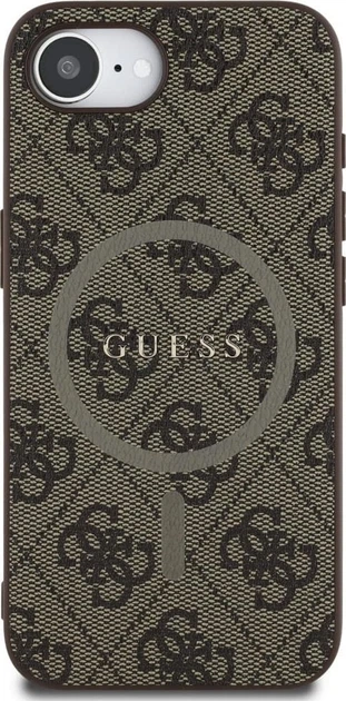 Панель Guess 4G Collection Leather Metal Logo with MagSafe для Apple iPhone 16e Brown (GUHMPSE4G4GFRW) - зображення 2