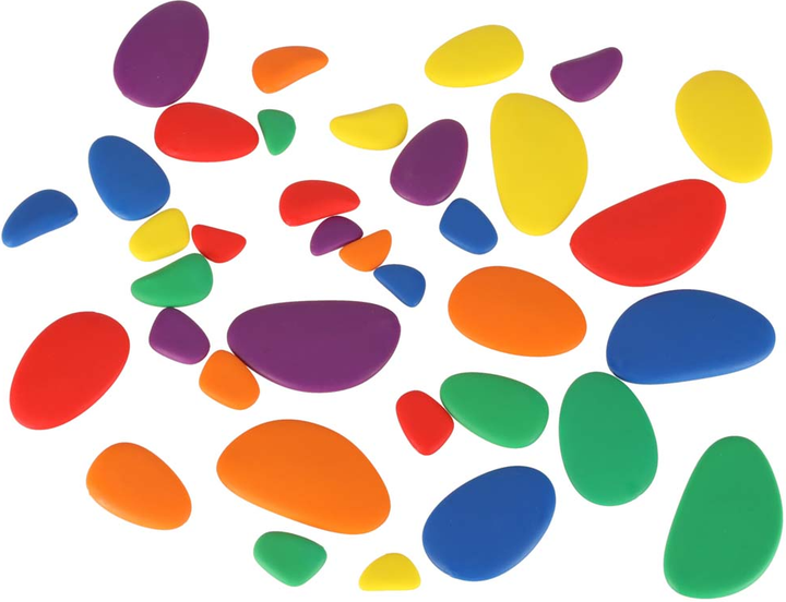 Набір для навчання лічбі Ikonka Rainbow Stones Креативні розвиваючі камінці Монтессорі 65 елементів (5903039717985) - зображення 5