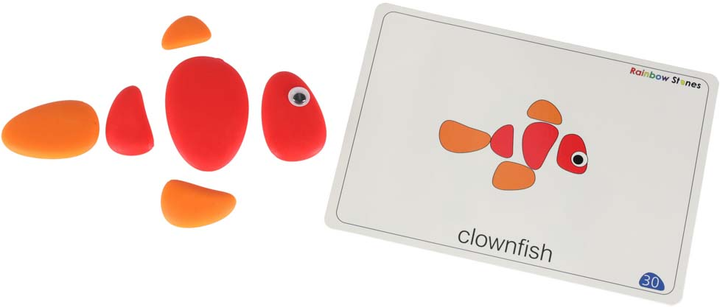 Набір для навчання лічбі Ikonka Rainbow Stones Креативні розвиваючі камінці Монтессорі 65 елементів (5903039717985) - зображення 10