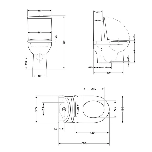 Унитаз напольный Qtap Dove Rimless (QT06228380BW) - Фото 2 Унитаз напольный Qtap Dove Rimless (QT06228380BW) - изображение 2