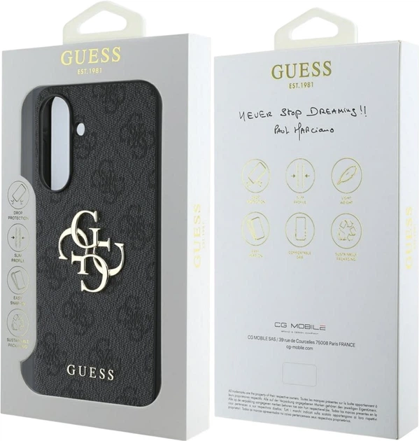 Etui plecki Guess Big 4G Logo Classic Logo do Samsung Galaxy A36 Black (GUHCSA364GMGGR) - obraz 7