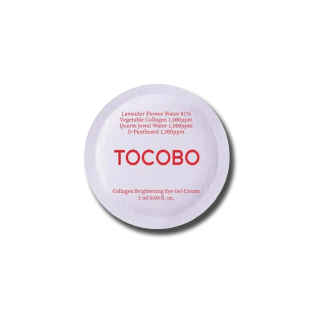 Освітлюючий крем-гель для шкіри навколо очей Tocobo Collagen Brightening Eye Gel Cream, 1 ml Pouch - Фото 1 Освітлюючий крем-гель для шкіри навколо очей Tocobo Collagen Brightening Eye Gel Cream, 1 ml Pouch - зображення 1