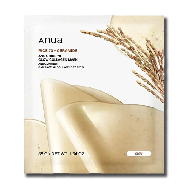 Гідрогелева колагенова маска для сяйва шкіри обличчя Anua Rice 70 Glow Collagen Mask , 38g - Фото 1 Гідрогелева колагенова маска для сяйва шкіри обличчя Anua Rice 70 Glow Collagen Mask , 38g - изображение 1
