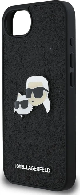 Панель Karl Lagerfeld Fixed Glitter Karl & Choupette Heads Metal Pin для Apple iPhone 16e Black (KLHCPSE4PFGKCPK) - зображення 6