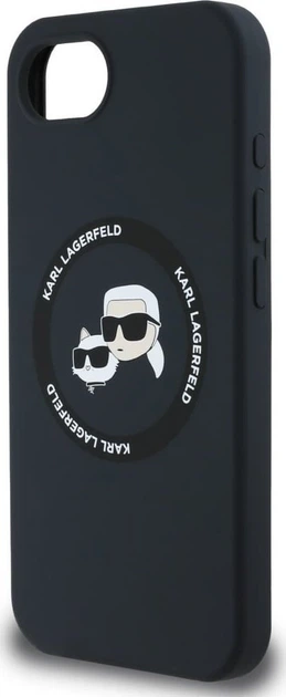 Панель Karl Lagerfeld Silicone Karl & Choupette Heads Ring with MagSafe для Apple iPhone 16e Black (KLHMPSE4SKCHTCK) - зображення 6