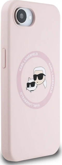 Панель Karl Lagerfeld Silicone Karl & Choupette Heads Ring with MagSafe для Apple iPhone 16e Pink (KLHMPSE4SKCHTCP) - зображення 3