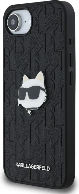 Панель Karl Lagerfeld Monogram Choupette Head Pin для Apple iPhone 16e Black (KLHCPSE4PGKLCHPK) - зображення 4