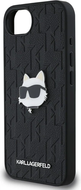 Панель Karl Lagerfeld Monogram Choupette Head Pin для Apple iPhone 16e Black (KLHCPSE4PGKLCHPK) - зображення 6
