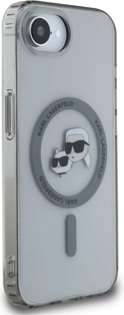 Панель Karl Lagerfeld IML Metal Karl & Choupette Head with MagSafe для Apple iPhone 16e Black (KLHMPSE4HLSKCK) - зображення 3