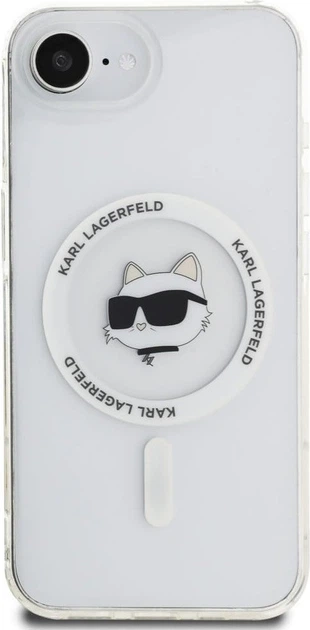 Панель Karl Lagerfeld IML Metal Choupette Head with MagSafe для Apple iPhone 16e White (KLHMPSE4HLSCHH) - зображення 2