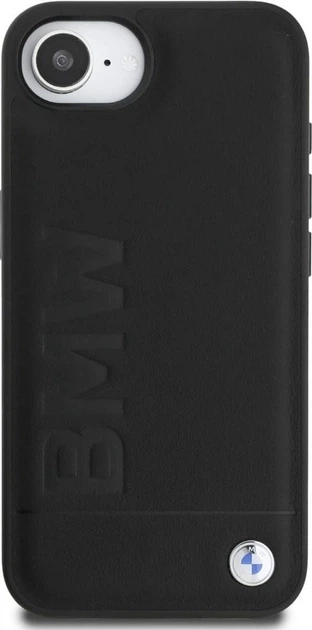Etui plecki BMW Leather Hot Stamp do Apple iPhone 16e Black (BMHCPSE4SLLBK) - obraz 2
