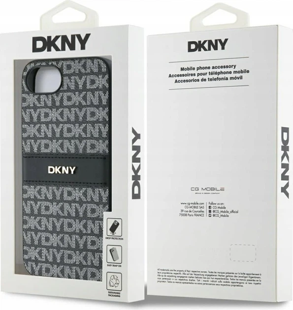 Панель DKNY Repeat Texture Pattern with Tonal Stripe для Apple iPhone 16e Black (3666339453978) - зображення 8