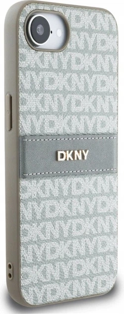 Etui plecki DKNY Repeat Texture Pattern with Tonal Stripe do Apple iPhone 16e Beige (3666339453985) - obraz 3