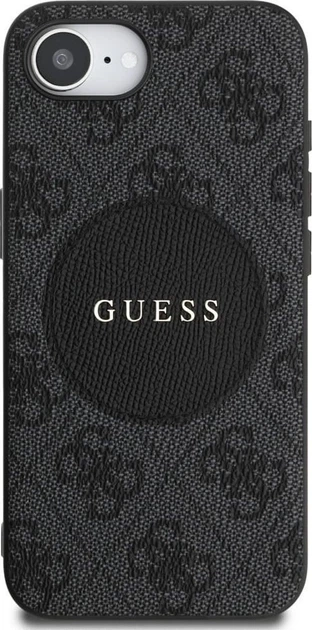 Панель Guess 4G Round Patch Classic Logo with MagSafe для Apple iPhone 16e Black (GUHMPSE4P4PGRSGK) - зображення 2