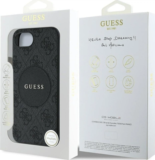 Панель Guess 4G Round Patch Classic Logo with MagSafe для Apple iPhone 16e Black (GUHMPSE4P4PGRSGK) - зображення 8