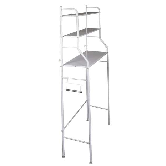 Стелаж над унітазом Home Toilet Rack 152 см Підлогова стійка у ванну з трьома полицями Біла - зображення 3