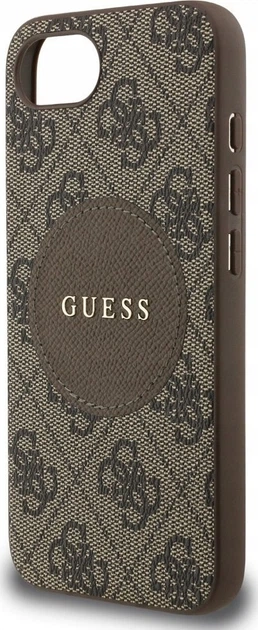 Etui plecki Guess 4G Round Patch Classic Logo with MagSafe do Apple iPhone 16e Brown (3666339454043) - obraz 6