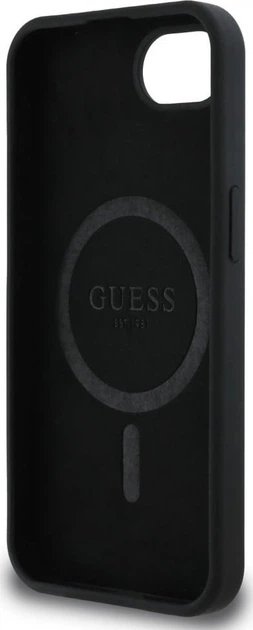 Панель Guess Silicone Script Metal Logo with MagSafe для Apple iPhone 16e Black (GUHMPSE4SMBSLK) - зображення 7