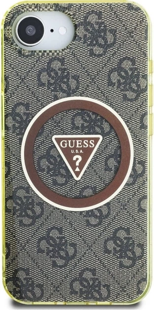 Панель Guess IML Metal Glitter 4G Circle Triangle with MagSafe для Apple iPhone 16e Brown (GUHMPSE4HG4PRTGW) - зображення 2