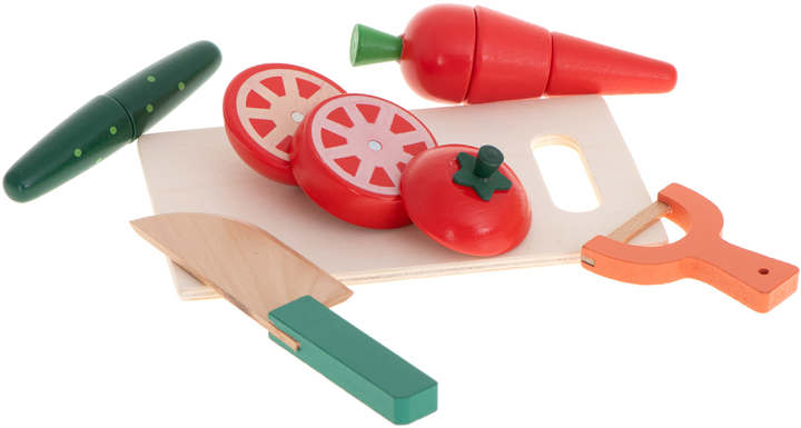 Дерев'яний ігровий набір KIK Овочі на магніті для нарізання в коробці + аксесуари  (5903039721524) - зображення 7