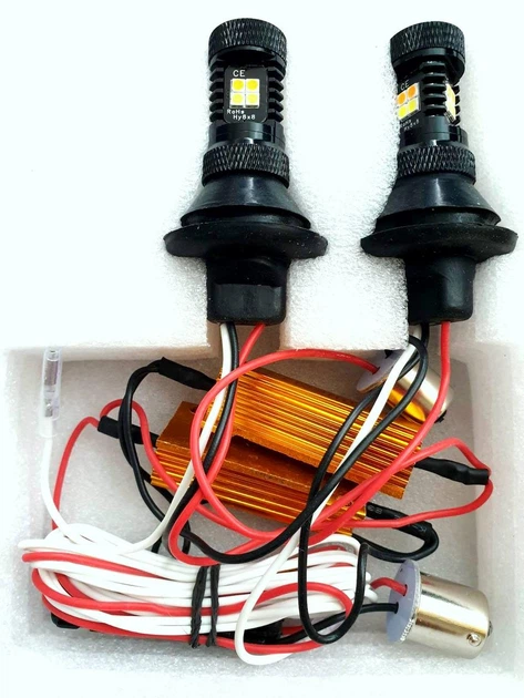 Дневные ходовые огни с функцией поворота Autoexpect 16SMD 3030 Белый Жёлтый 12V (91190) - изображение 2