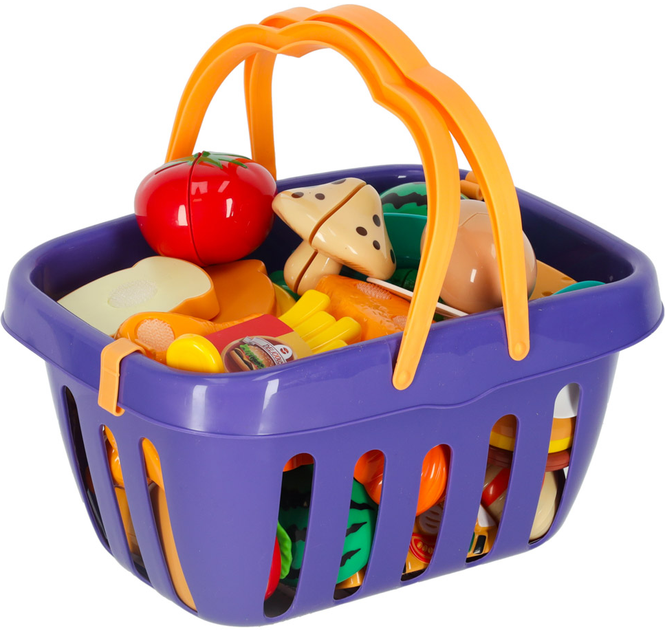 Ігровий набір KIK Овочі та продукти для нарізання з кошиком та аксесуарами 26 елементів (5903039755765) - зображення 2