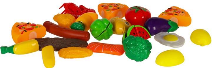 Ігровий набір KIK Овочі і фрукти для нарізання з посудом та аксесуарами 36 елементів (5903039755772) - зображення 9