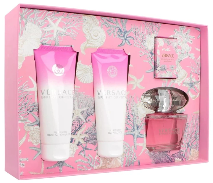Подарунковий набір для жінок Versace Bright Crystal Туалетна вода 90 мл + Мініатюра Туалетна вода 5 мл + Гель для душу 100 мл + Лосьйон для тіла 100 мл (8011003899807) - зображення 2