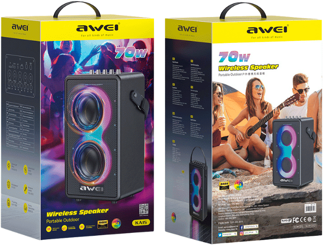 Портативна колонка Awei KA15 70W RGB (6954284023047) - зображення 3