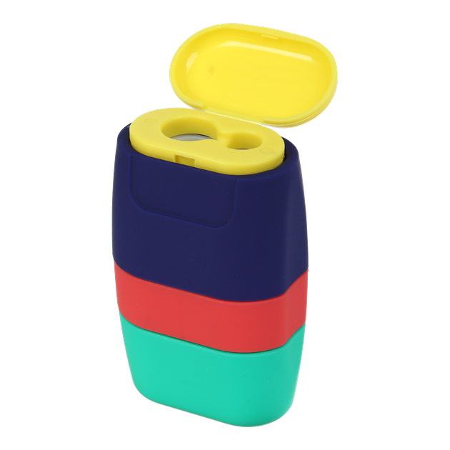 Ластик+точилка Buromax Rubber Touch на 2 отверстия с контейнером (BM.4771-1) - изображение 3