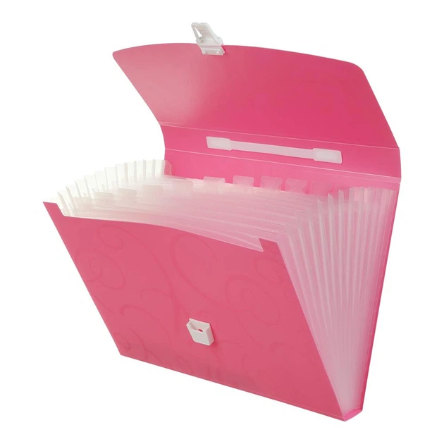 Портфель пластиковый Buromax Barocco А4 рожевий (BM.3719-10) - Фото 2 Портфель пластиковый Buromax Barocco А4 рожевий (BM.3719-10) - зображення 2