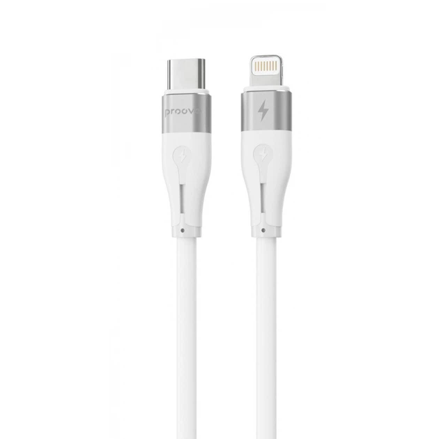 Кабель Proove Soft Silicone Type-C to Lightning 27W (1m) white - Фото 1 Кабель Proove Soft Silicone Type-C to Lightning 27W (1m) white - зображення 1