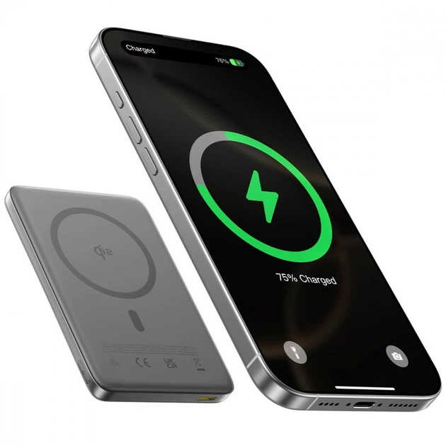 Портативна батарея Baseus PicoGo Ultra-Slim Qi2 27W 10000 mAh black (E0027201) - зображення 6