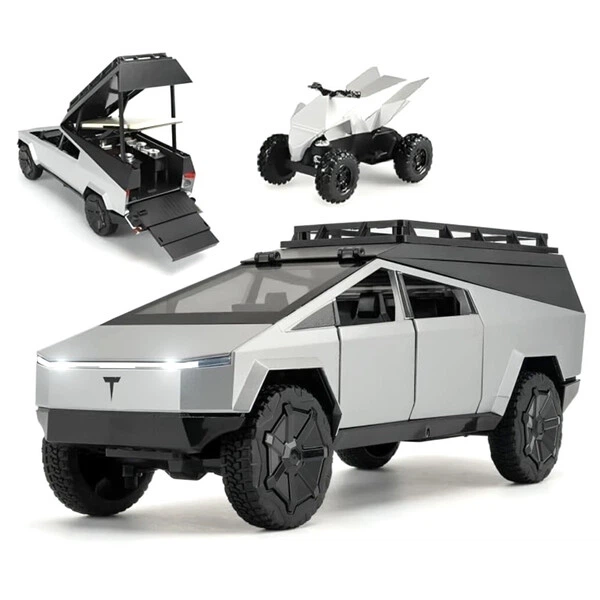 Машинка Tesla Cybertruck Camping металева колекційна моделька іграшка 16 см Сірий (1439807) - Фото 1 Машинка Tesla Cybertruck Camping металева колекційна моделька іграшка 16 см Сірий (1439807) - зображення 1