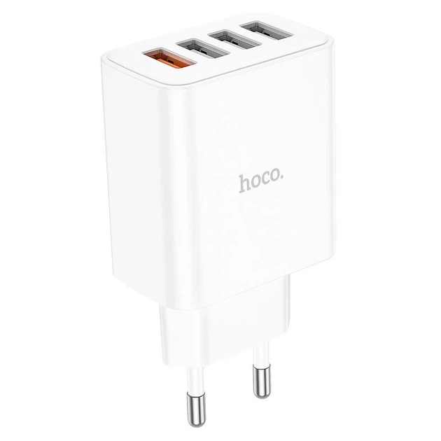 Зарядний пристрій Hoco C102A Fuerza 4USB 3.4A 28,5W White - Фото 2 Зарядний пристрій Hoco C102A Fuerza 4USB 3.4A 28,5W White - изображение 2