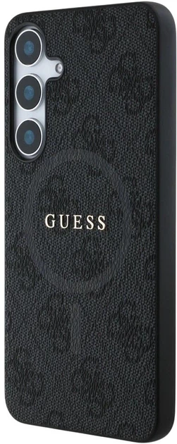 Панель Guess Leather 4G Colored Ring Classic Logo MagSafe для Samsung Galaxy S25 Black (3666339449483) - зображення 2