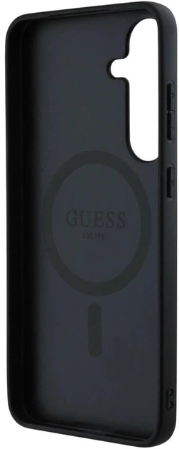 Панель Guess Leather 4G Colored Ring Classic Logo MagSafe для Samsung Galaxy S25 Plus Black (3666339449490) - зображення 6