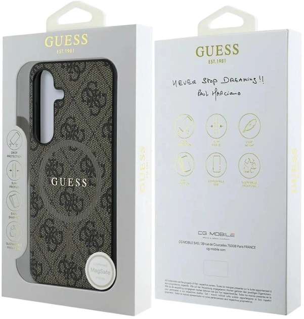 Панель Guess Leather 4G Colored Ring Classic Logo MagSafe для Samsung Galaxy S25 Plus Brown (3666339449513) - зображення 8