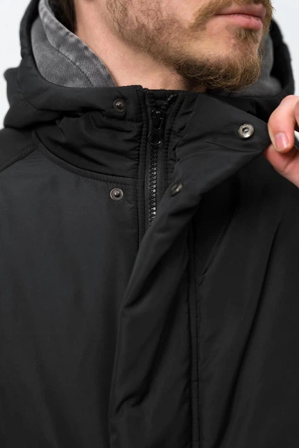 Мужская Зимняя Куртка Парка Удлиненная Теплая Черная Without Snowman L/XL (372940) - Фото 6 Мужская Зимняя Куртка Парка Удлиненная Теплая Черная Without Snowman L/XL (372940) - изображение 6