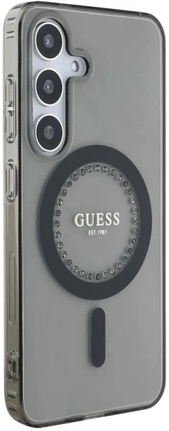 Панель Guess Rhinestones Printed Classic Logo MagSafe для Samsung Galaxy S25 Black (3666339449520) - зображення 4